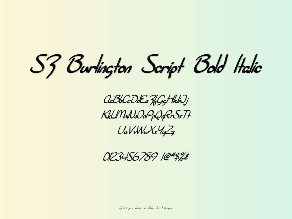 Fonte Sf Burlington Script Bold Italic Grátis Para Baixar