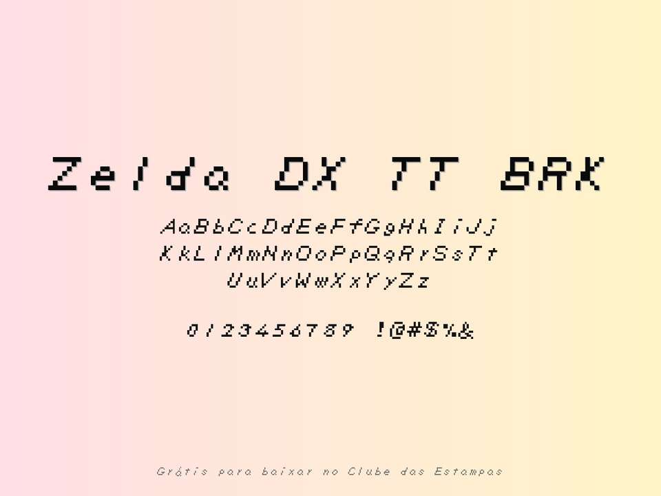 Fonte Zelda Dx Tt Brk Grátis Para Baixar