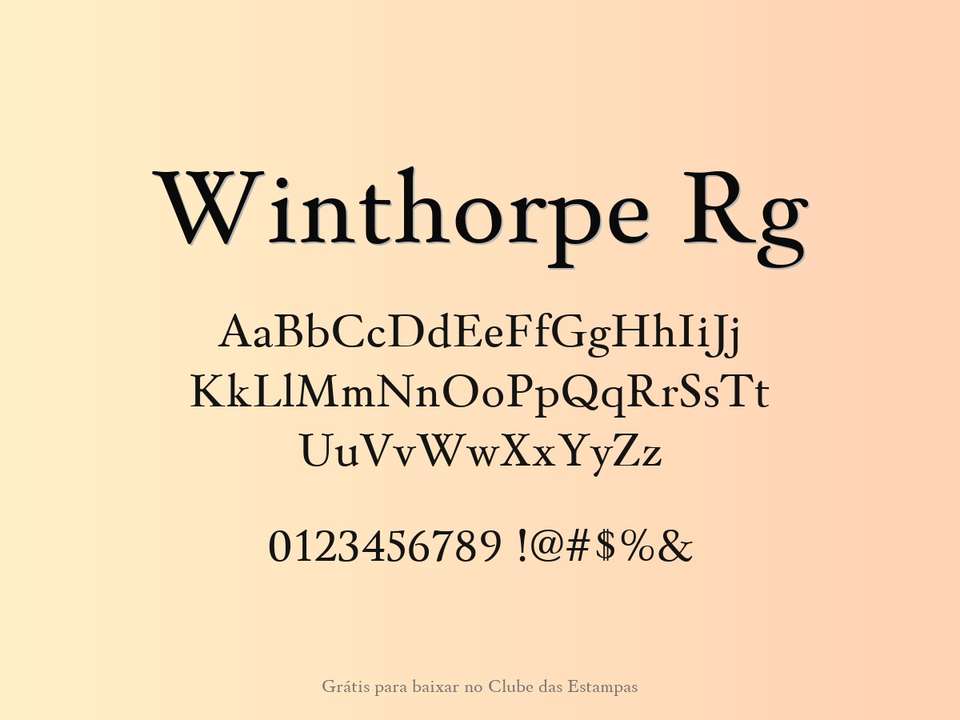 Fonte Winthorpe Rg Grátis Para Baixar