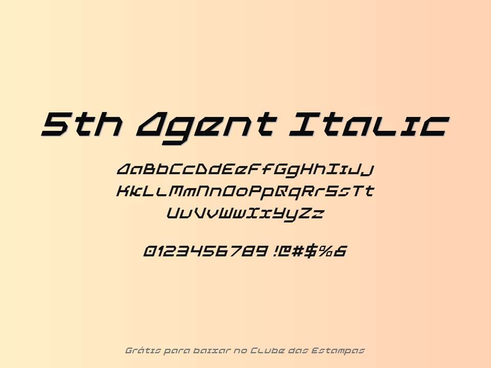 Fonte 5th Agent Italic Grátis Para Baixar