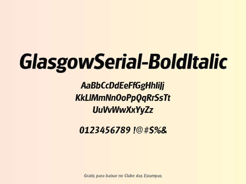 Fonte Glasgowserial Bolditalic Grátis Para Baixar