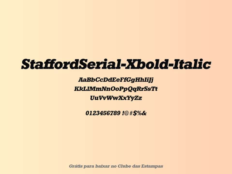 Fonte Staffordserial Xbold Italic Grátis Para Baixar