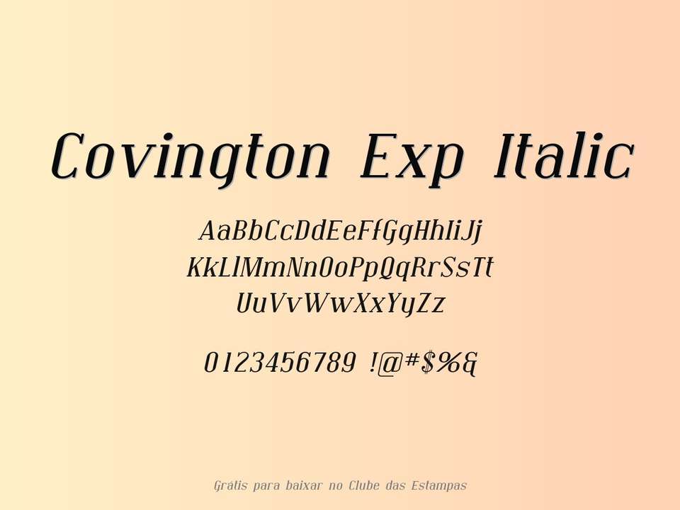 Fonte Covington Exp Italic Grátis Para Baixar