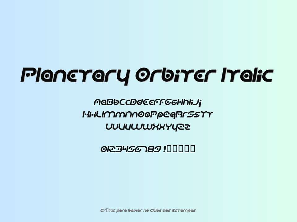 Fonte Planetary Orbiter Italic Grátis Para Baixar