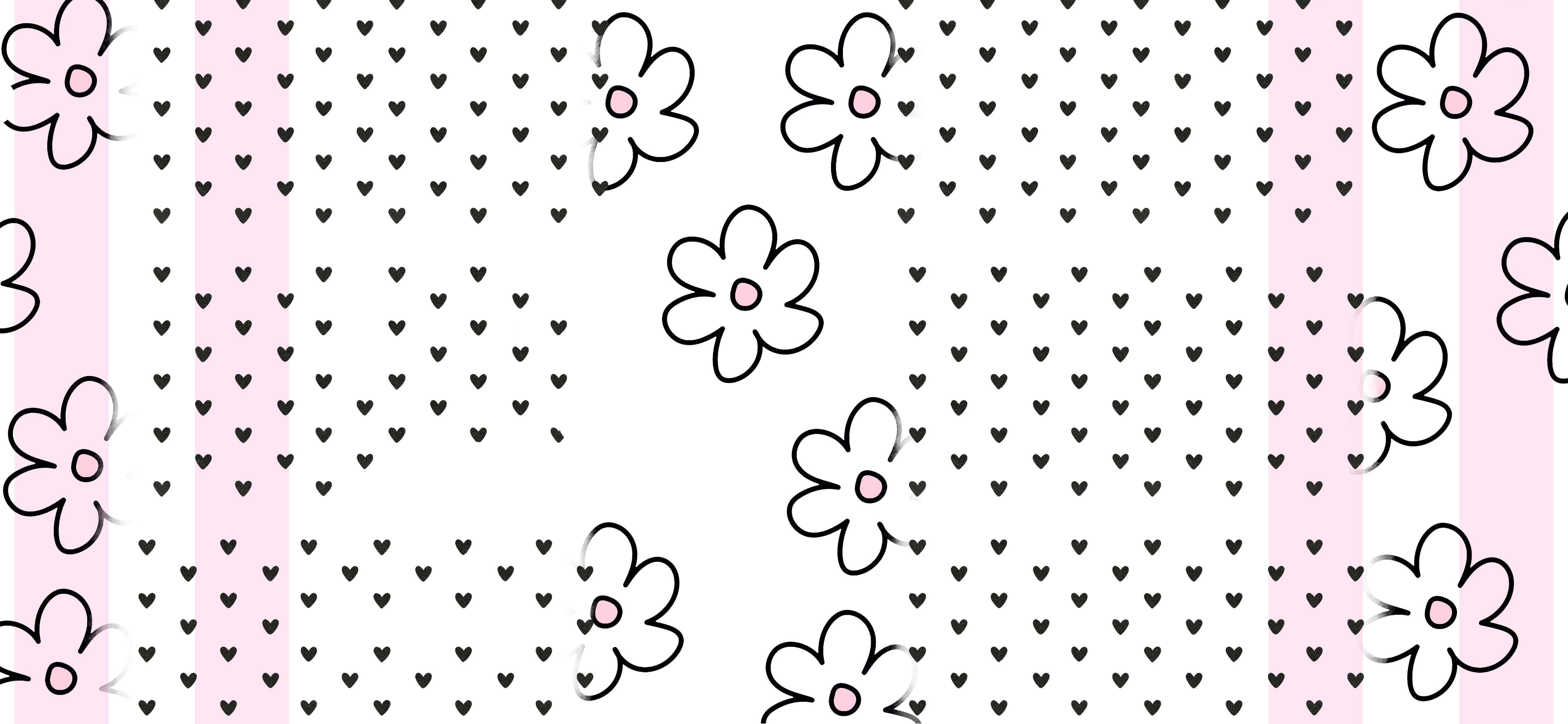 Padrão Floral De Margaridas E Corações Flores Png Arte Para Caneca Grátis Pra Baixar