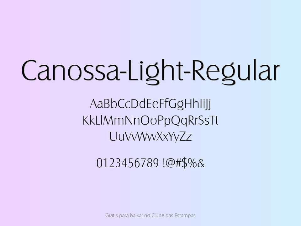 Fonte Canossa Light Regular Grátis Para Baixar