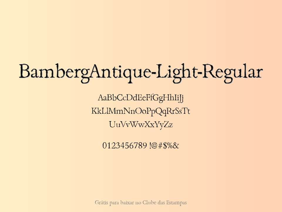 Fonte Bambergantique Light Regular Grátis Para Baixar
