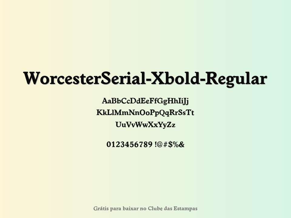 Fonte Worcesterserial Xbold Regular Grátis Para Baixar