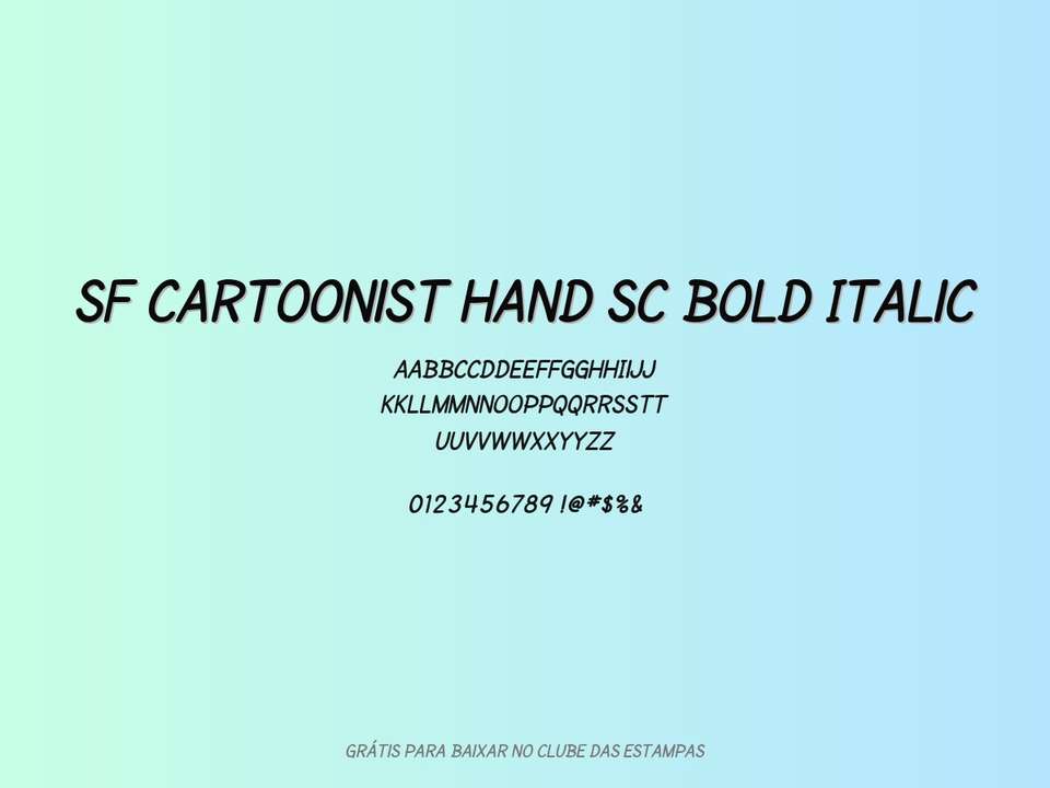 Fonte Sf Cartoonist Hand Sc Bold Italic Grátis Para Baixar