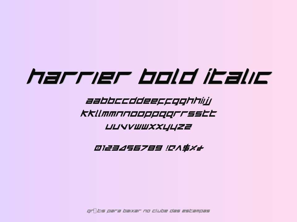Fonte Harrier Bold Italic Grátis Para Baixar