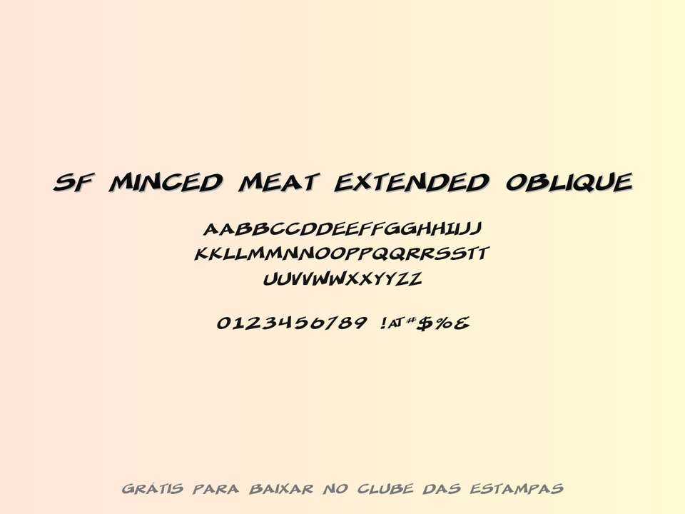 Fonte Sf Minced Meat Extended Oblique Grátis Para Baixar
