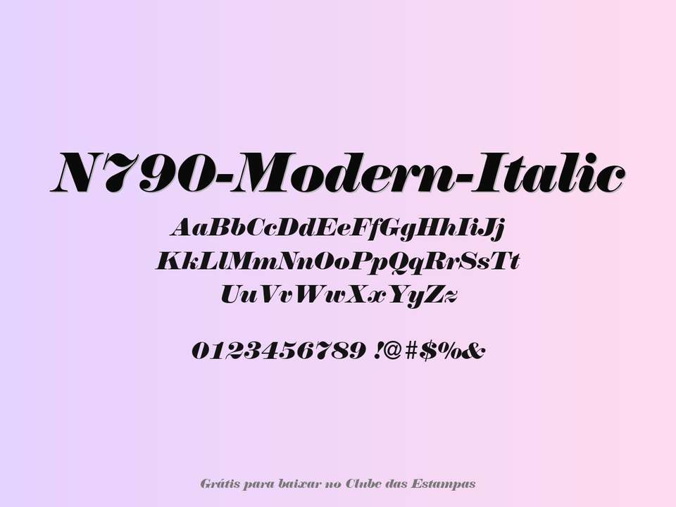 Fonte N790 Modern Italic Grátis Para Baixar