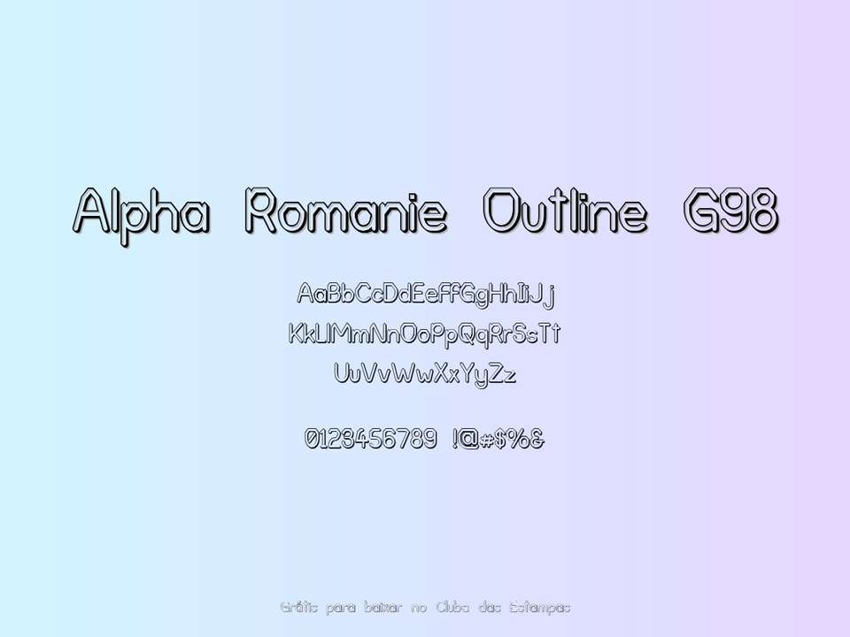 Fonte Alpha Romanie Outline G98 Grátis Para Baixar