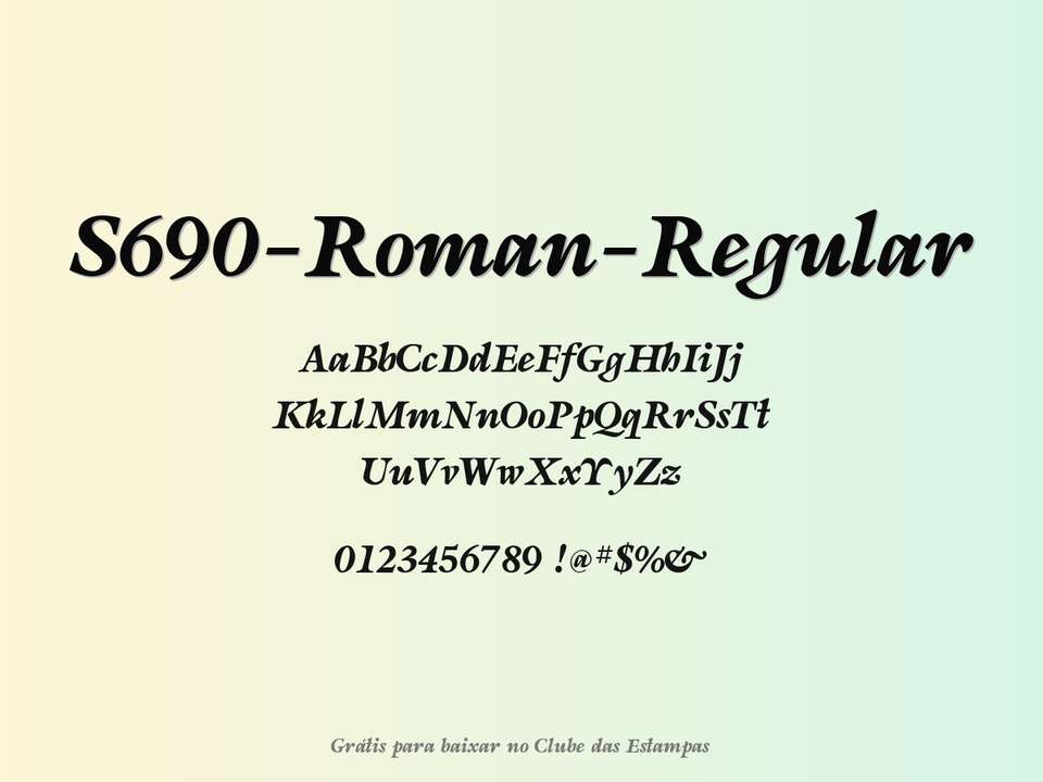 Fonte S690 Roman Regular Grátis Para Baixar