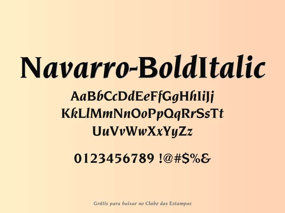Fonte Navarro Bolditalic Grátis Para Baixar