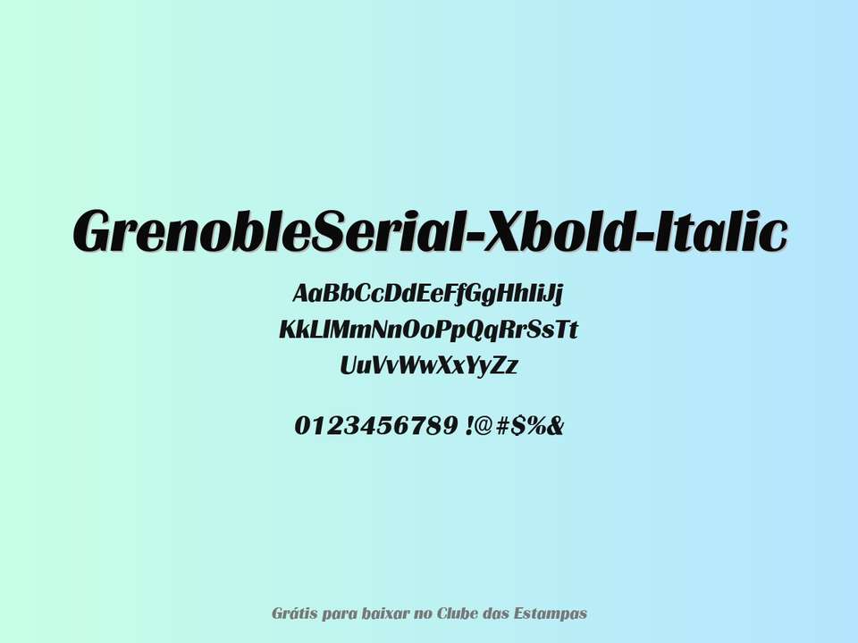 Fonte Grenobleserial Xbold Italic Grátis Para Baixar