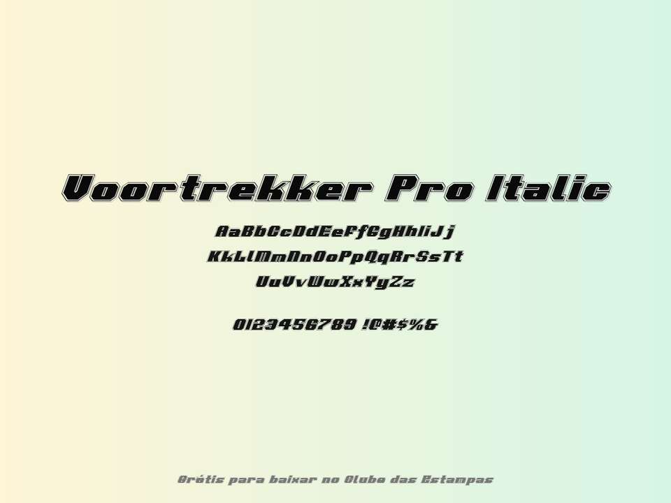 Fonte Voortrekker Pro Italic Grátis Para Baixar