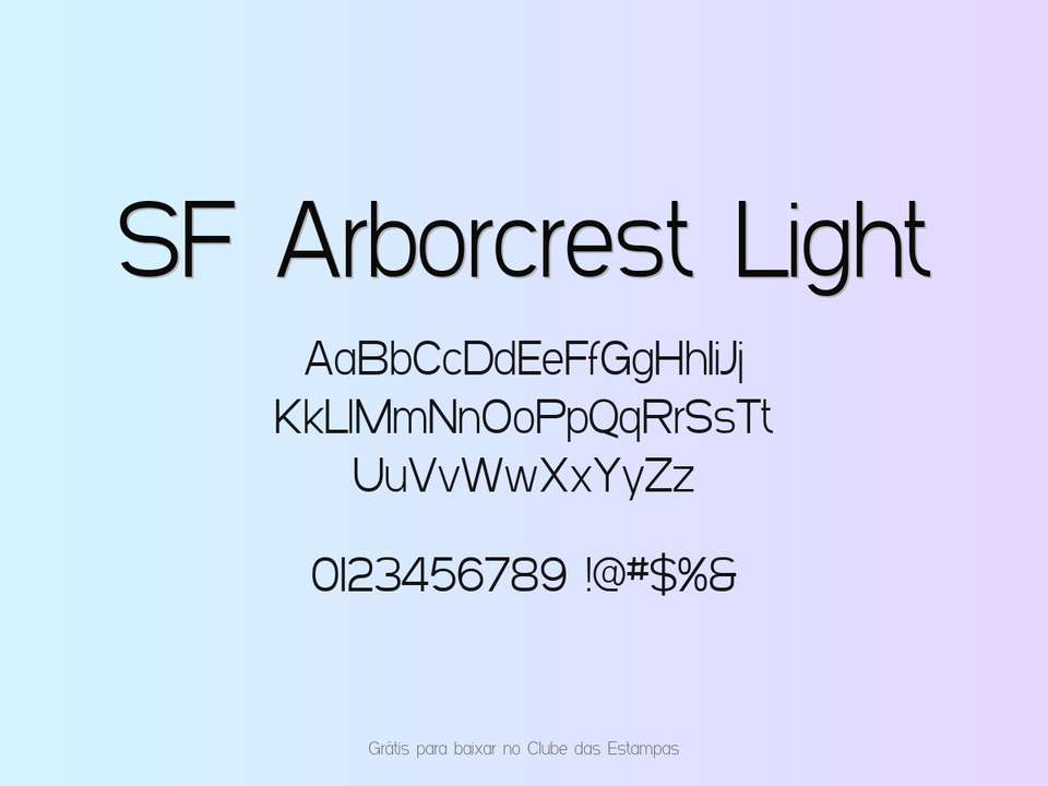 Fonte Sf Arborcrest Light Grátis Para Baixar