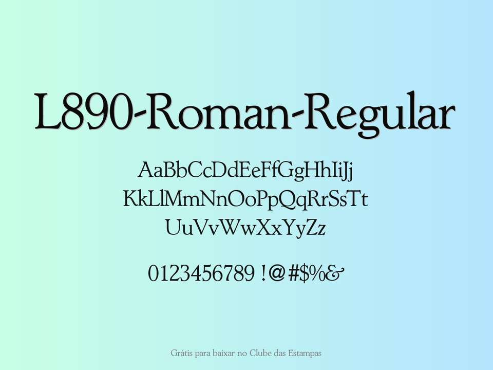 Fonte L890 Roman Regular Grátis Para Baixar