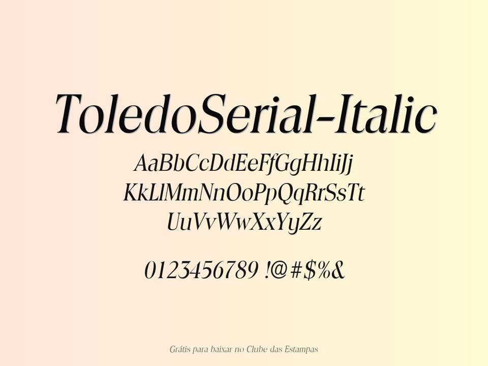 Fonte Toledoserial Italic Grátis Para Baixar