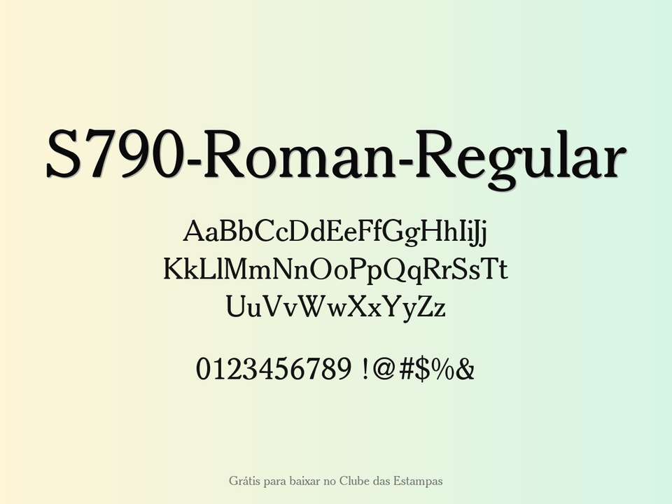 Fonte S790 Roman Regular Grátis Para Baixar