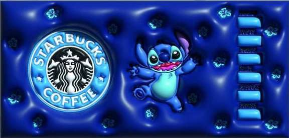 Mockup Arte Starbucks Coffee Com Personagem Azul Ilustração Png Arte Para Caneca Grátis Pra Baixar