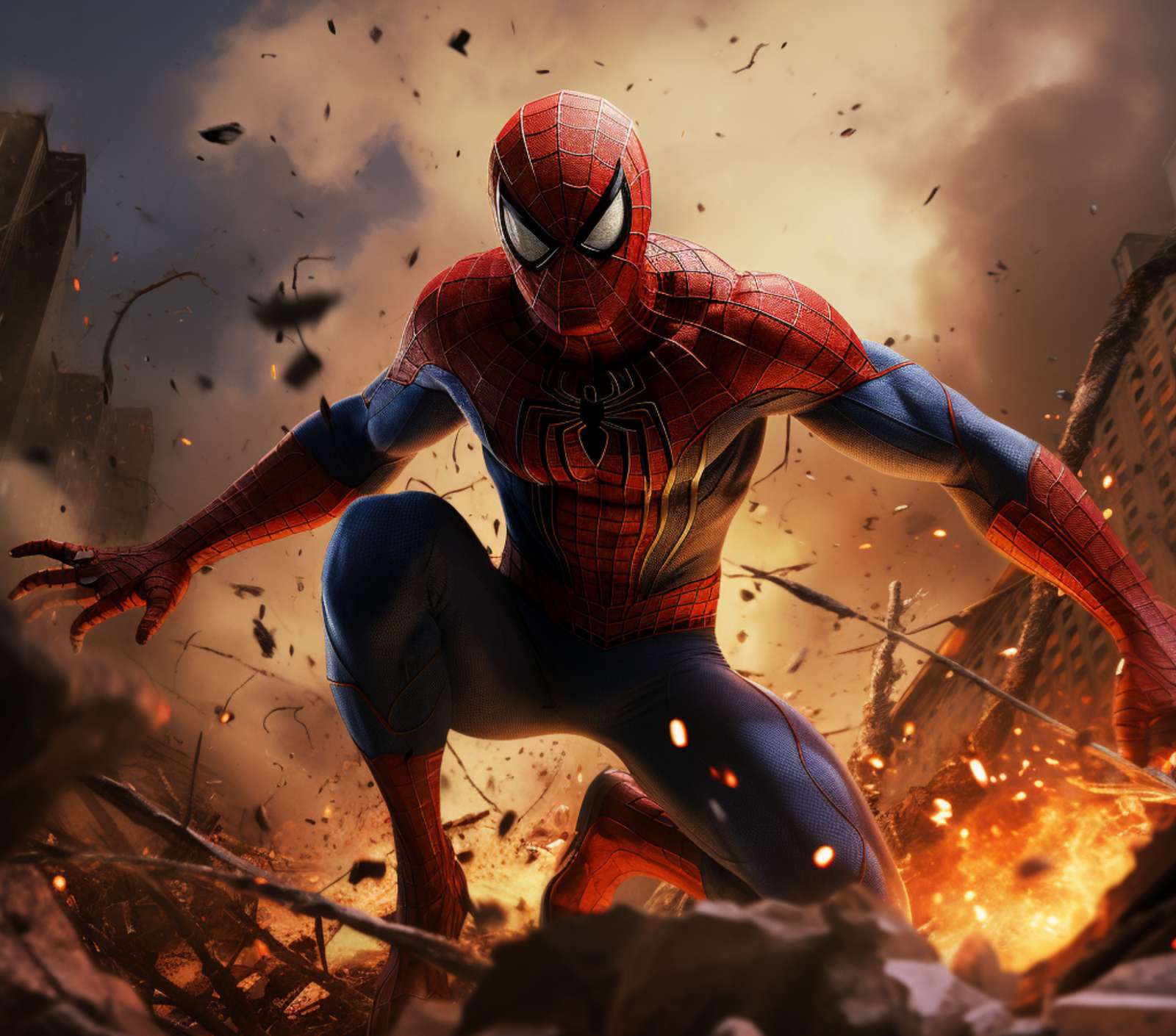 Homem Aranha Em Ação Urbana Destruída Super Heróis Png Arte Para Caneca Grátis Pra Baixar