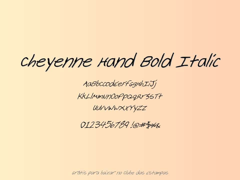 Fonte Cheyenne Hand Bold Italic Grátis Para Baixar