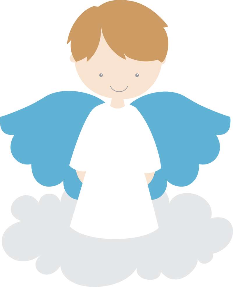Anjo Estilizado Em Nuvem Azul Anjos Png Grátis Para Baixar