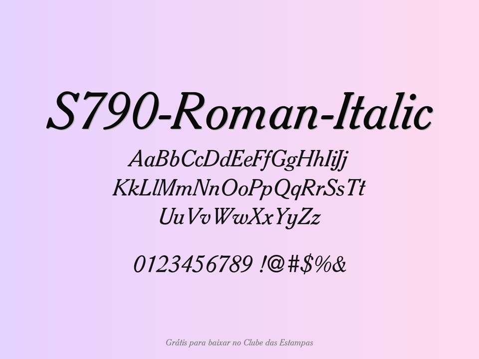 Fonte S790 Roman Italic Grátis Para Baixar