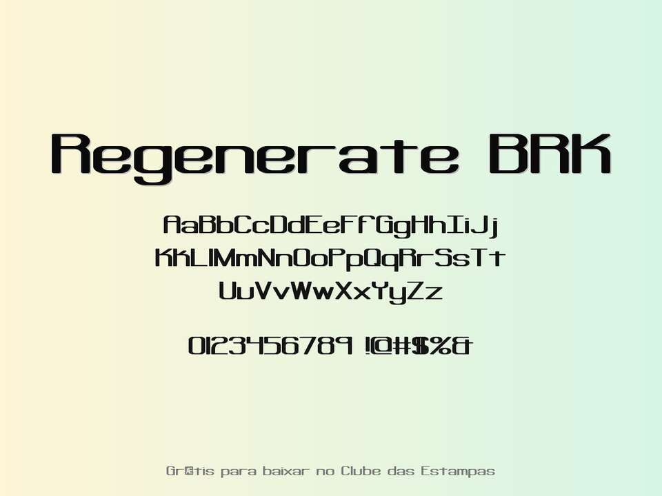 Fonte Regenerate Brk Grátis Para Baixar