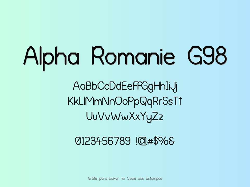 Fonte Alpha Romanie G98 Grátis Para Baixar