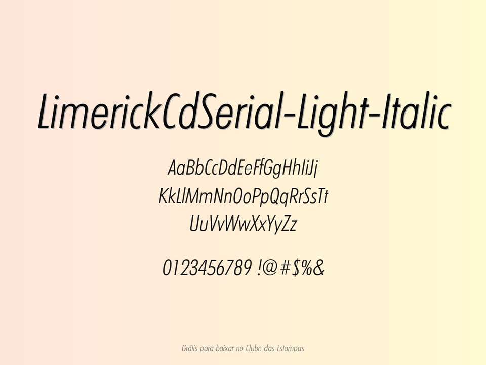 Fonte Limerickcdserial Light Italic Grátis Para Baixar