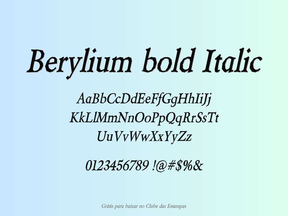 Fonte Berylium Bold Italic Grátis Para Baixar