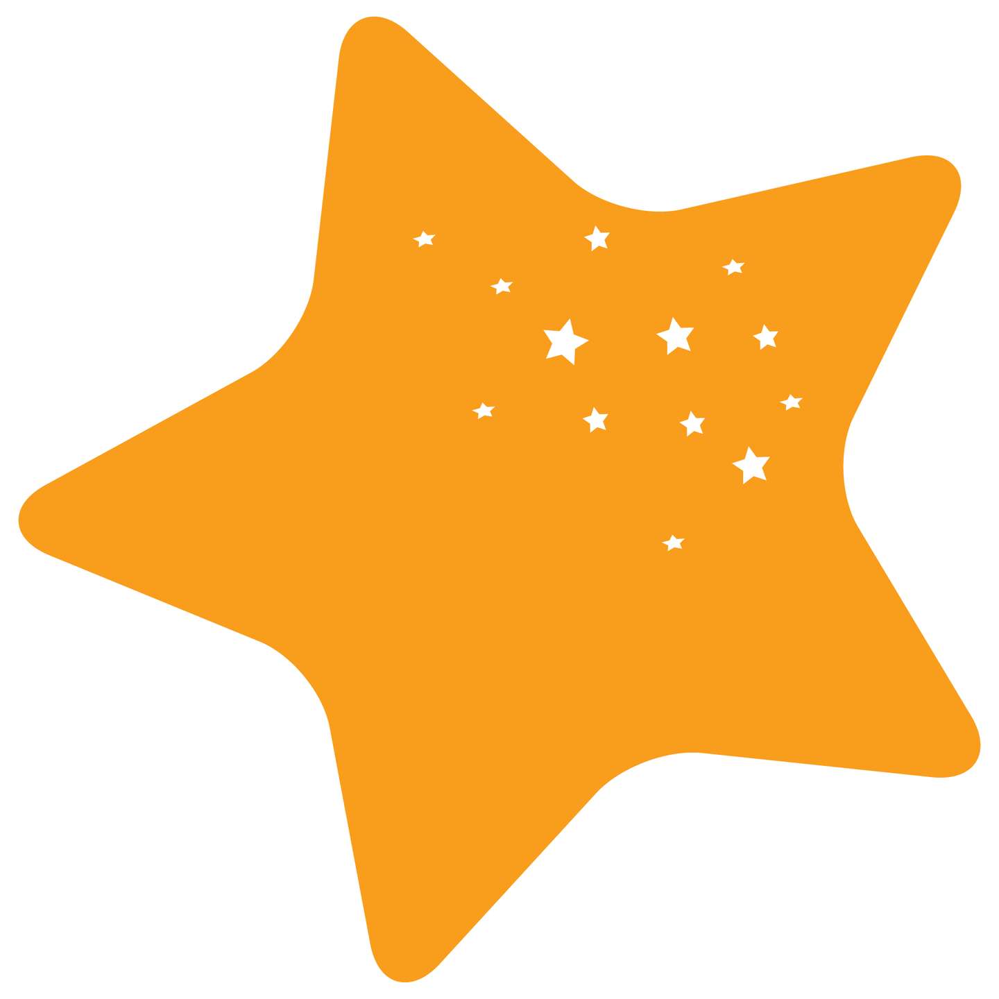 Estrela Laranja Com Estrelas Decoração Png Grátis Para Baixar