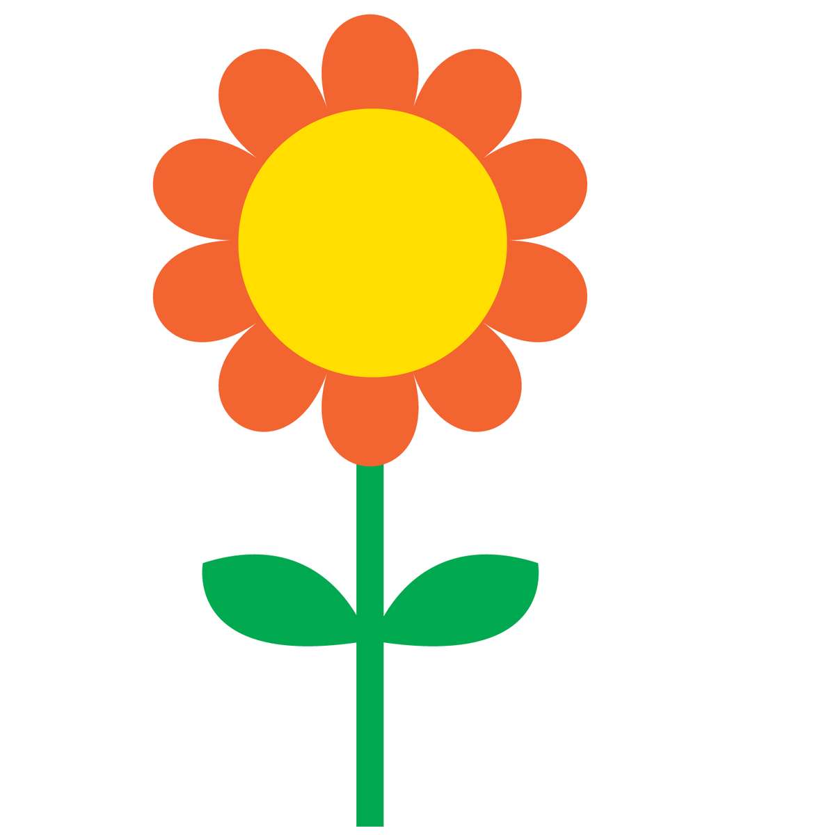 Flor Estilizada Laranja Amarela Flores Png Grátis Para Baixar