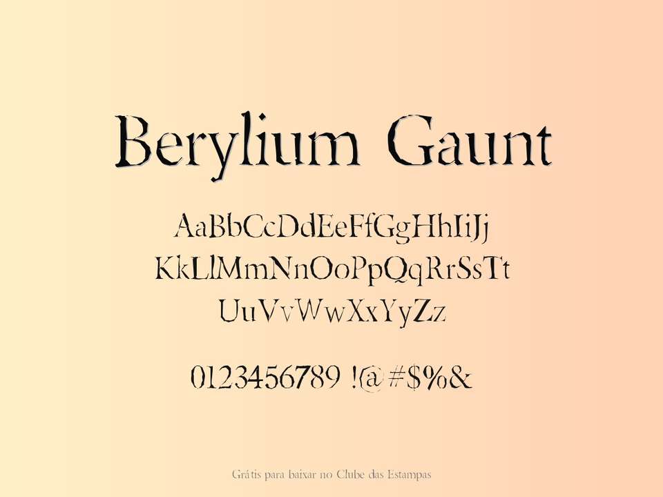 Fonte Berylium Gaunt Grátis Para Baixar