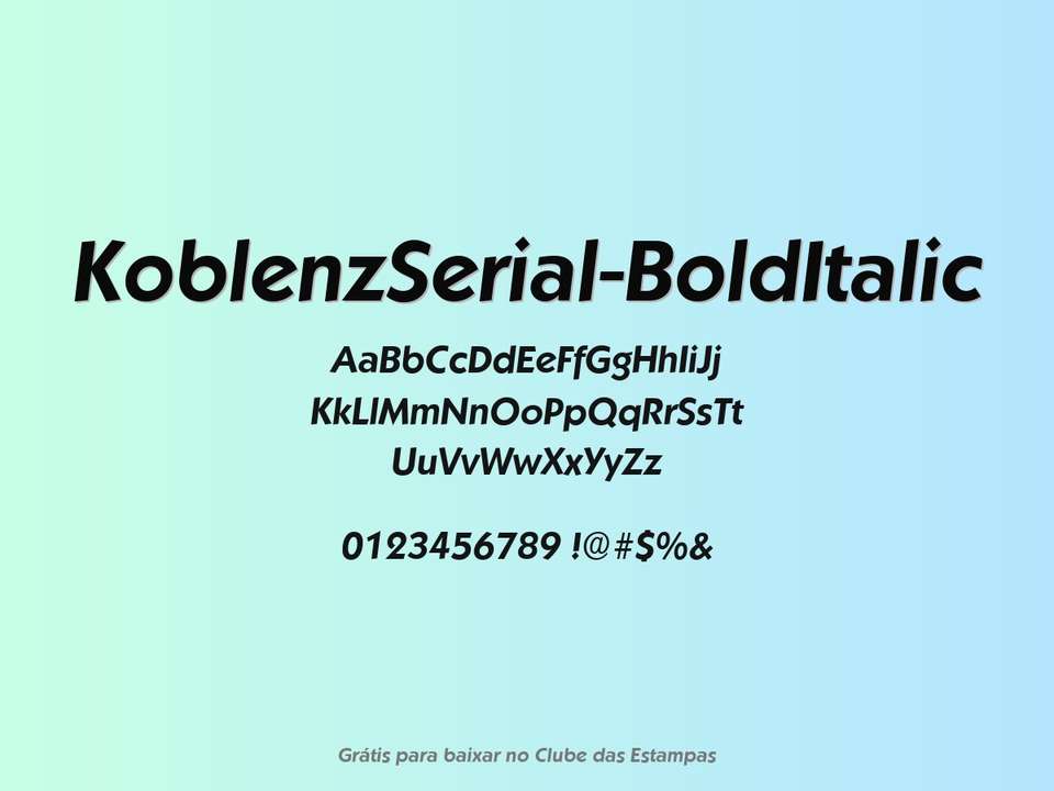 Fonte Koblenzserial Bolditalic Grátis Para Baixar