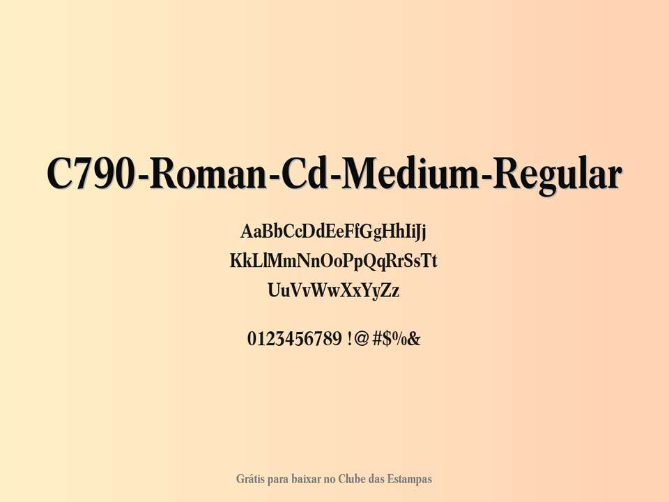 Fonte C790 Roman Cd Medium Regular Grátis Para Baixar