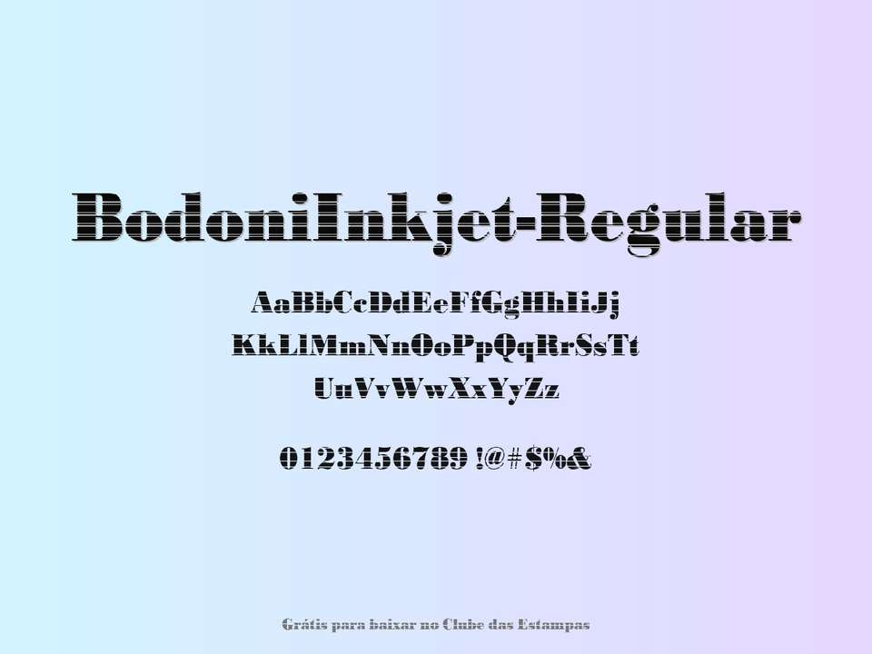 Fonte Bodoniinkjet Regular Grátis Para Baixar