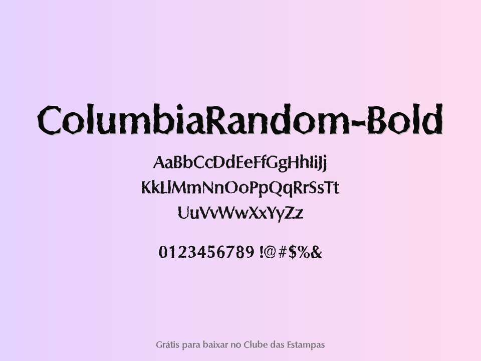 Fonte Columbiarandom Bold Grátis Para Baixar