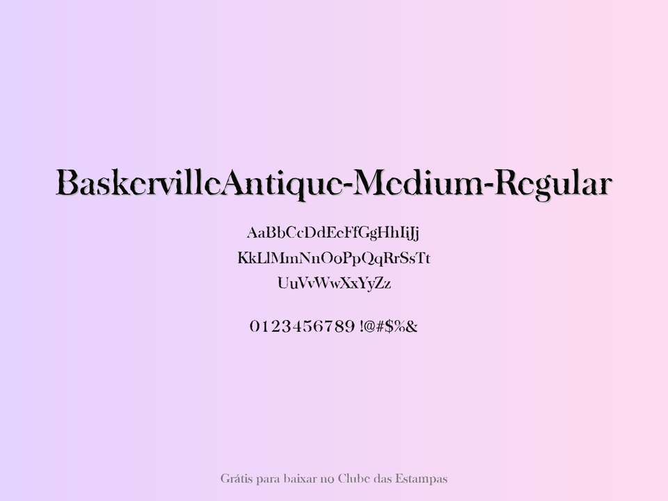 Fonte Baskervilleantique Medium Regular Grátis Para Baixar