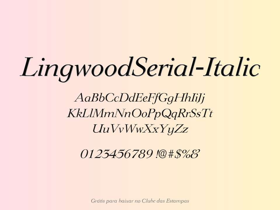 Fonte Lingwoodserial Italic Grátis Para Baixar