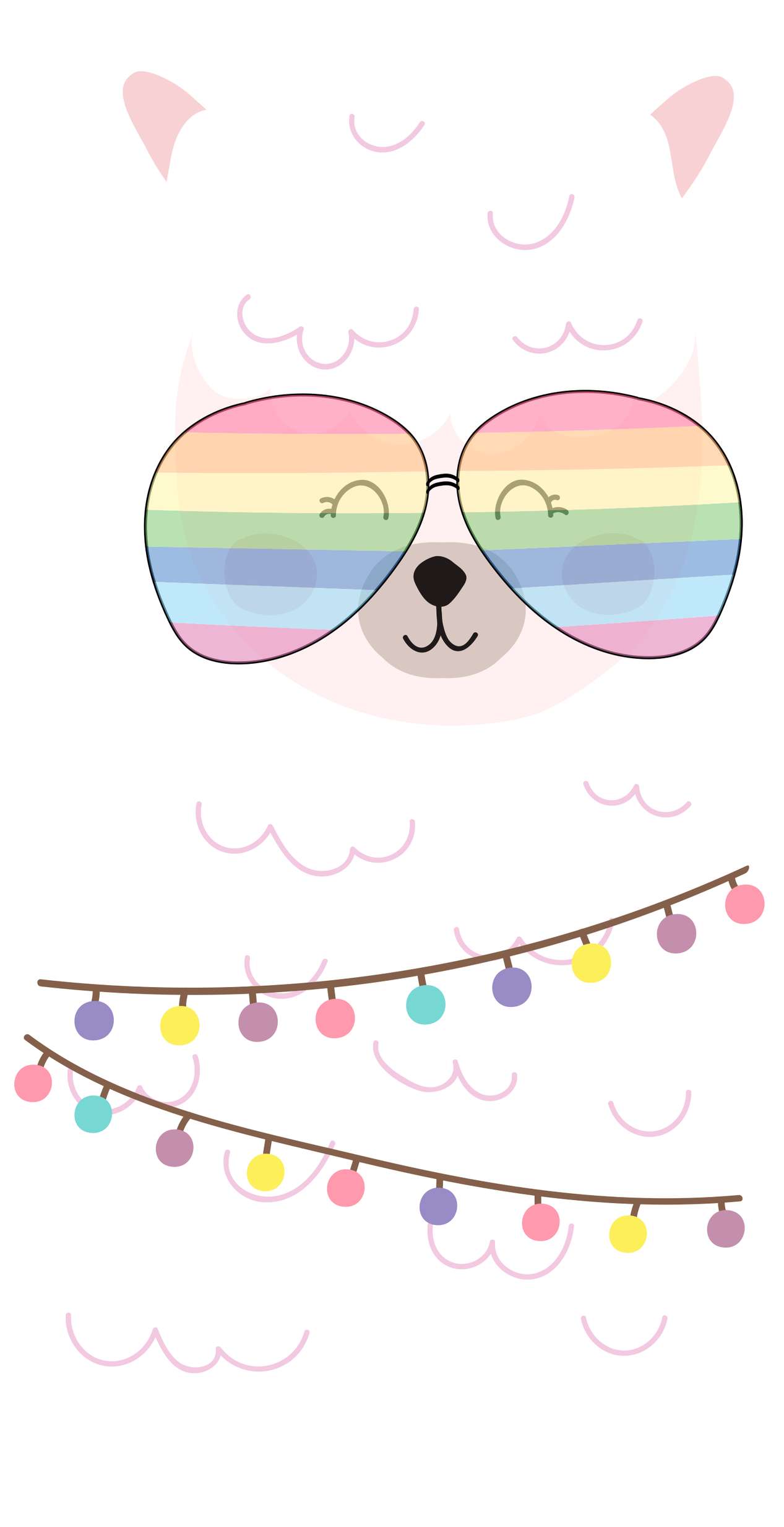 Elemento Lhama Estilosa Cute Fofa Png (11)