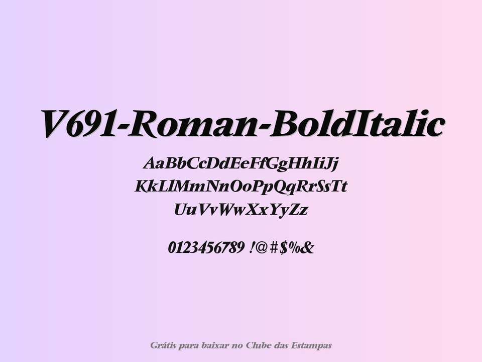 Fonte V691 Roman Bolditalic Grátis Para Baixar