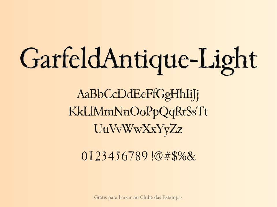Fonte Garfeldantique Light Grátis Para Baixar
