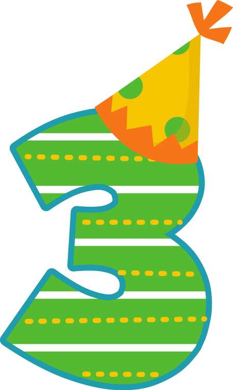 Elemento Numero Vela Aniversário Vela 3 Três Anos Png