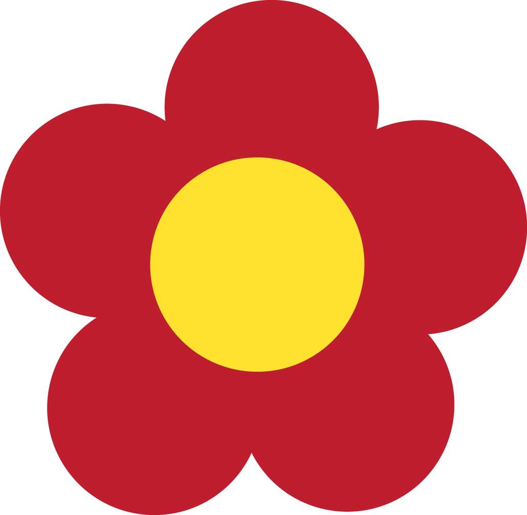 Flor Vermelha Com Centro Amarelo Flores Png Grátis Para Baixar