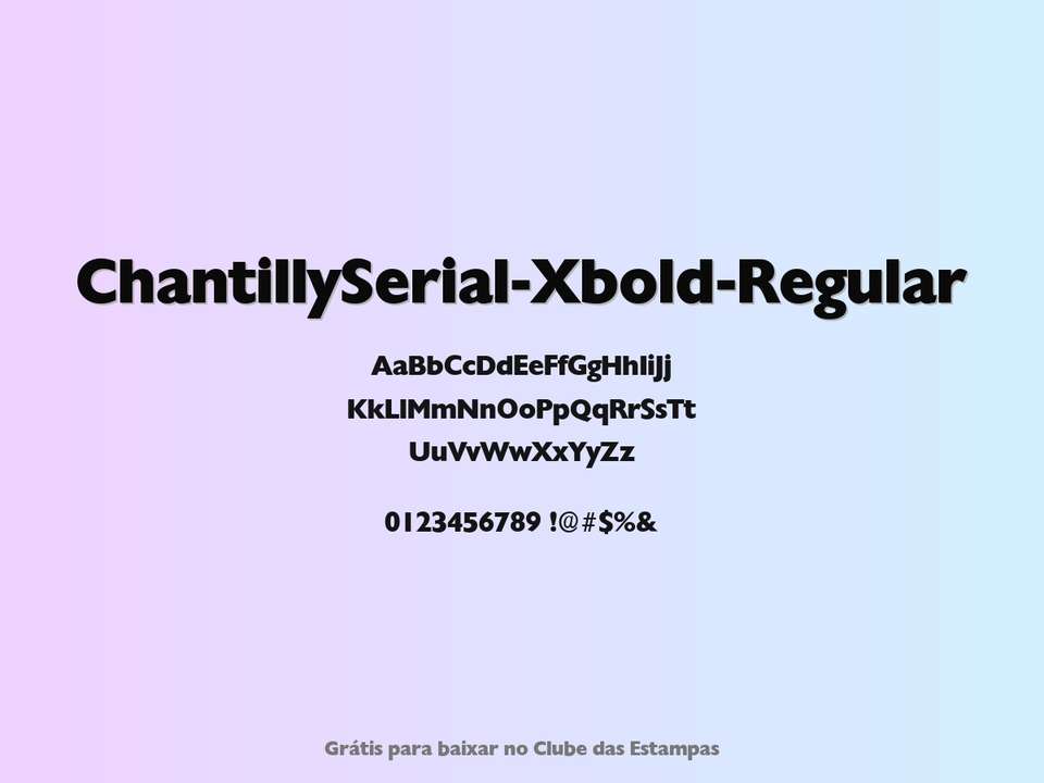 Fonte Chantillyserial Xbold Regular Grátis Para Baixar