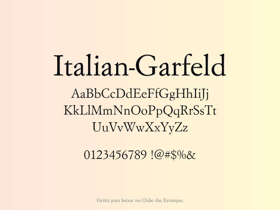 Fonte Italian Garfeld Grátis Para Baixar